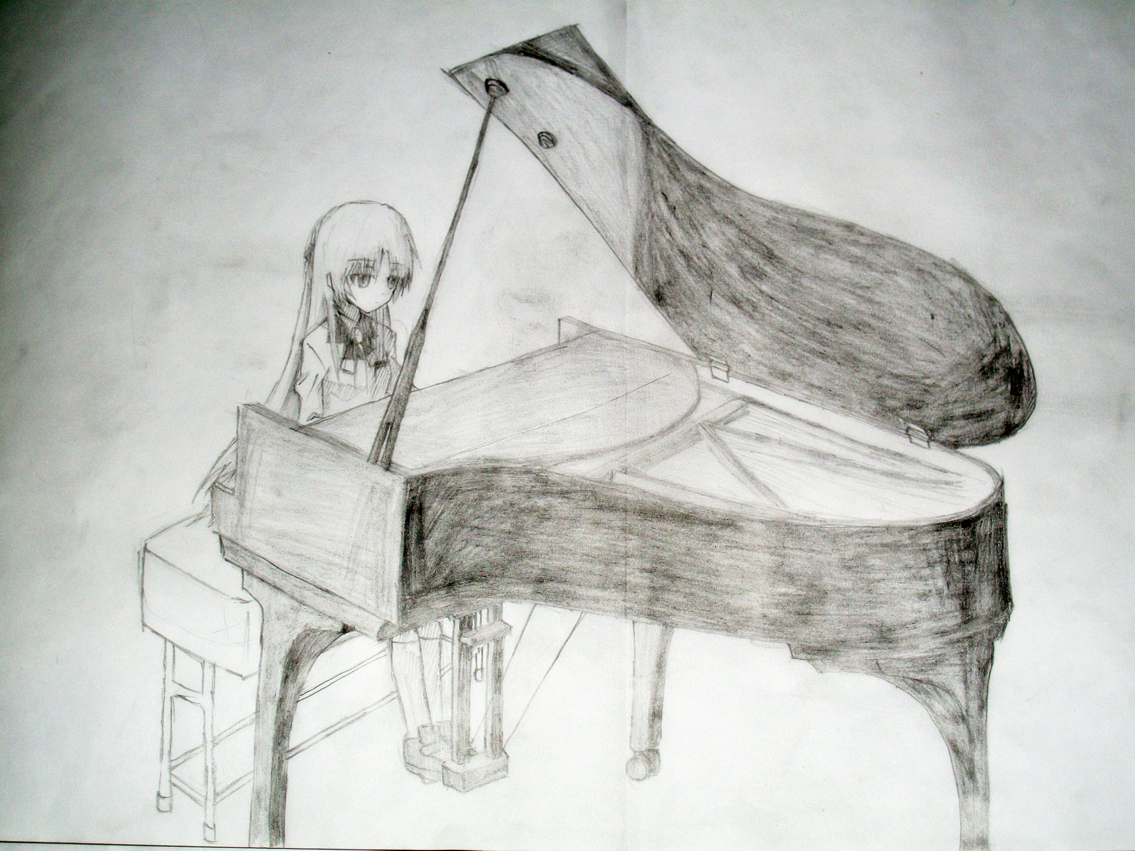 弹钢琴的女孩背影高清图片下载-正版图片500711777-摄图网